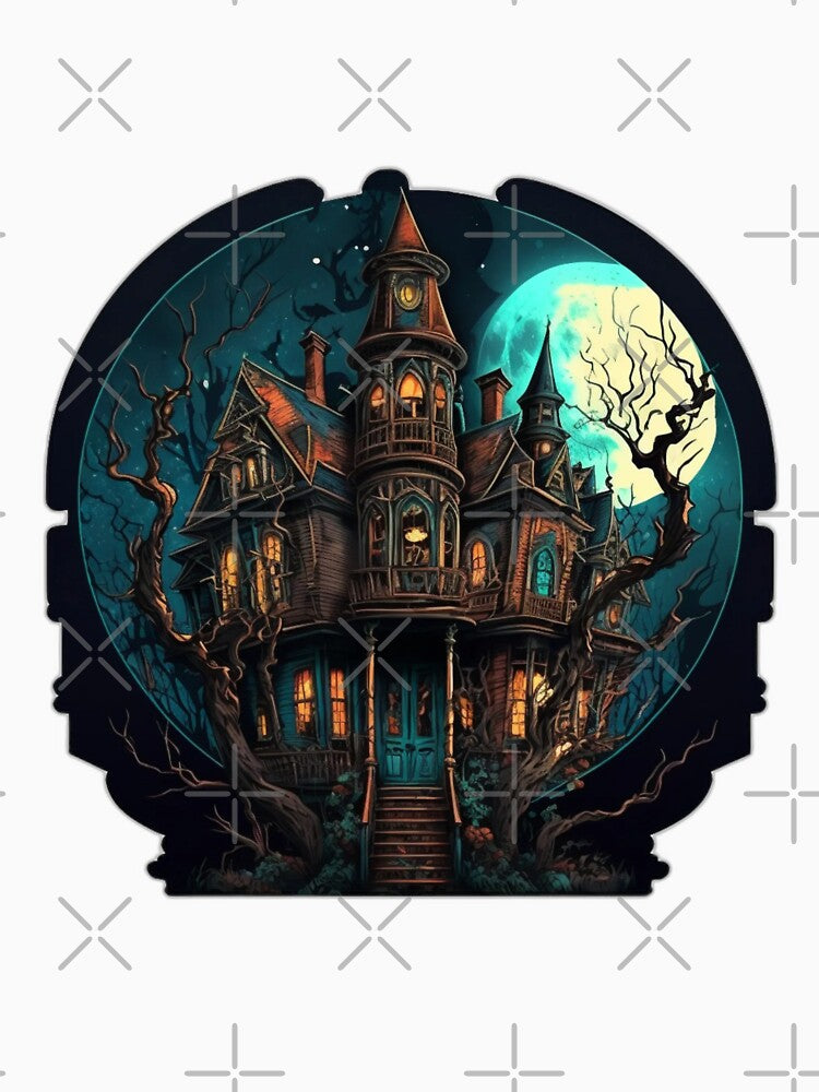 retro vintage spooky halloween haunted house by LuckyRonin