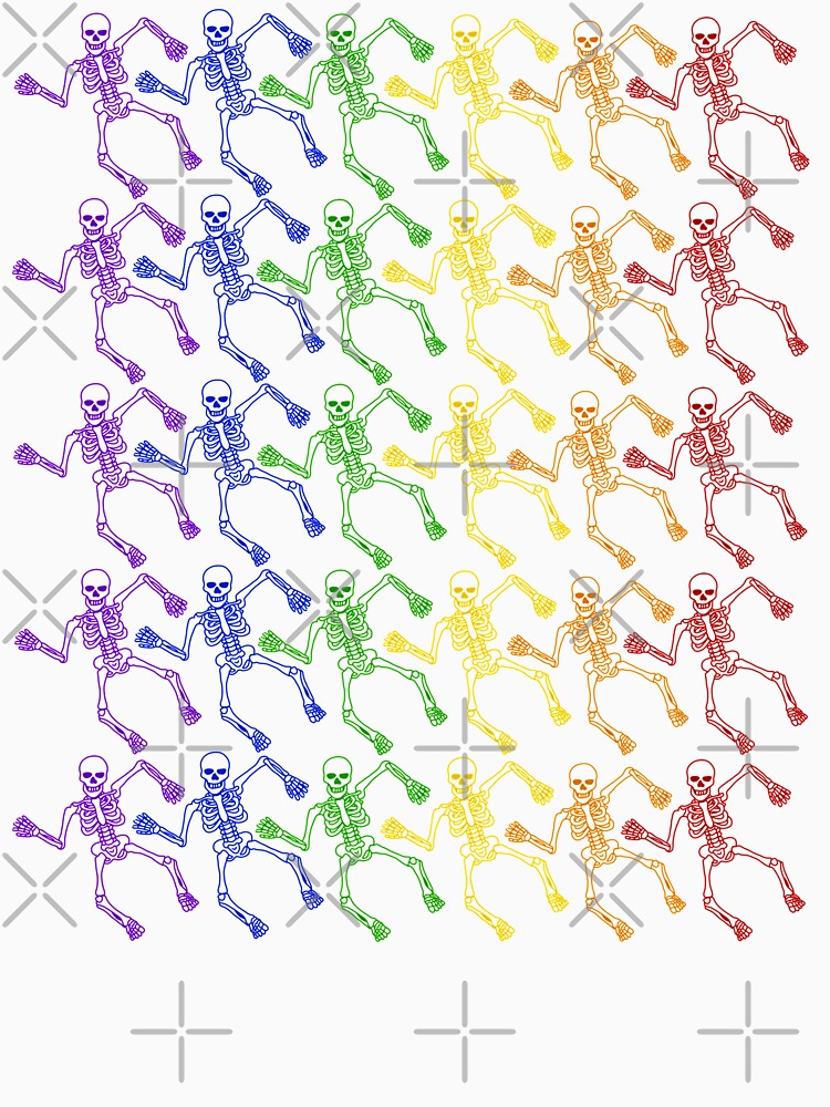 Dancing  Rainbow Skeletons by Unhinged Heather