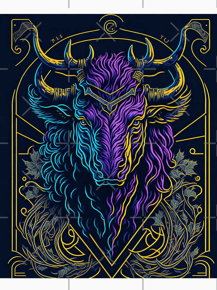 Taurus Metal Tarot Card Graphic Art Tshirt by TshirtTown77