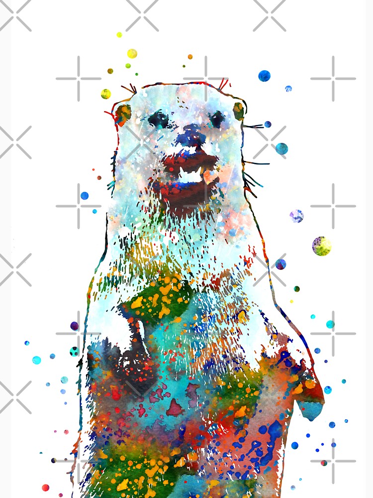 Otter, otter watercolor by Rosaliartbook