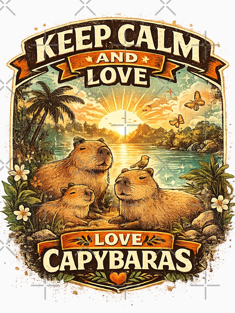 Cute Vintage Capybara Retro Design by بيعها | Bee3ha