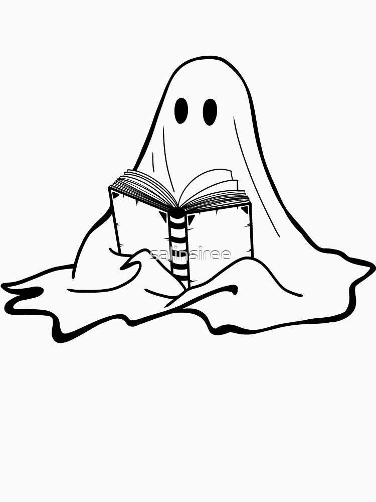 The little ghost reads a book by salinsiree