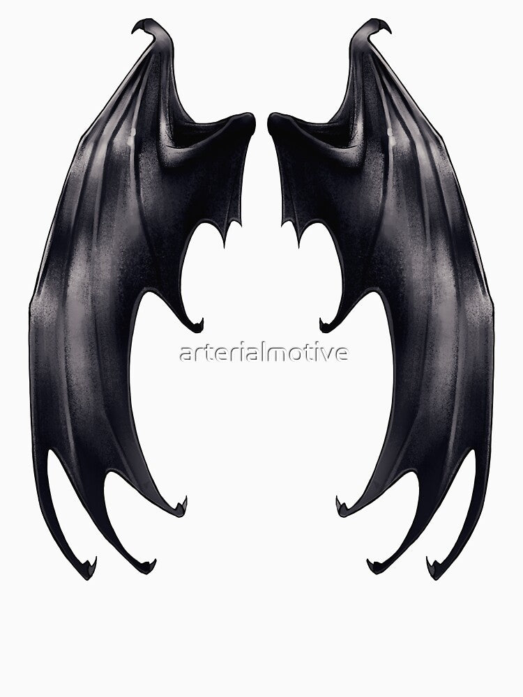 Black Bat Wings on back by arterialmotive