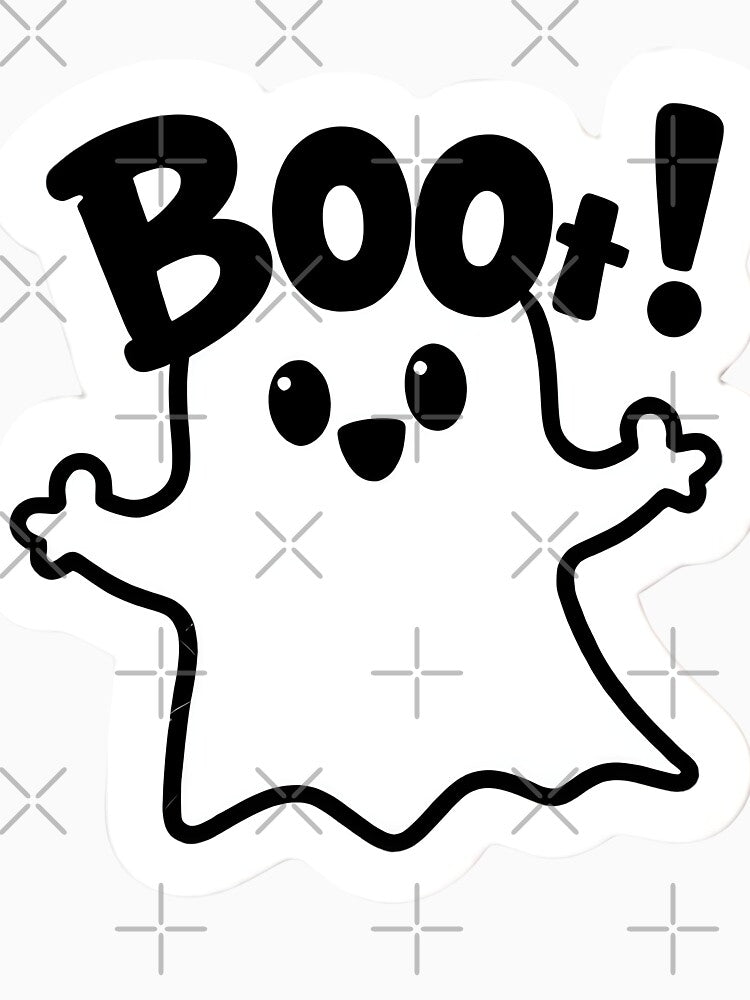 Cute ghost Boo sticker for Laptop, Phone case and Magnet sticker by Mini Stickers store