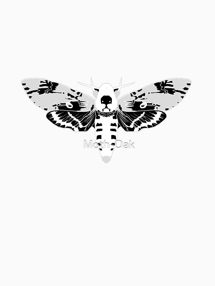 Copy of Black and white line art death hawk moth by Moth-Oak