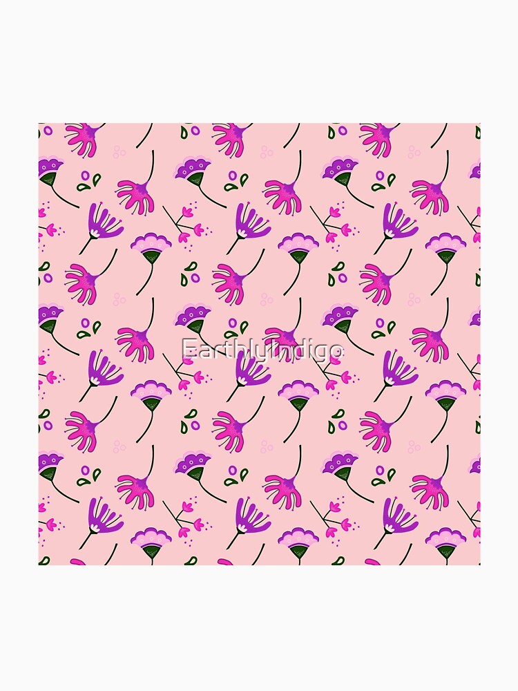 Pastel Pink Floral Spring Pattern, Girly Pink Spring Flowers Roses by EarthlyIndigo