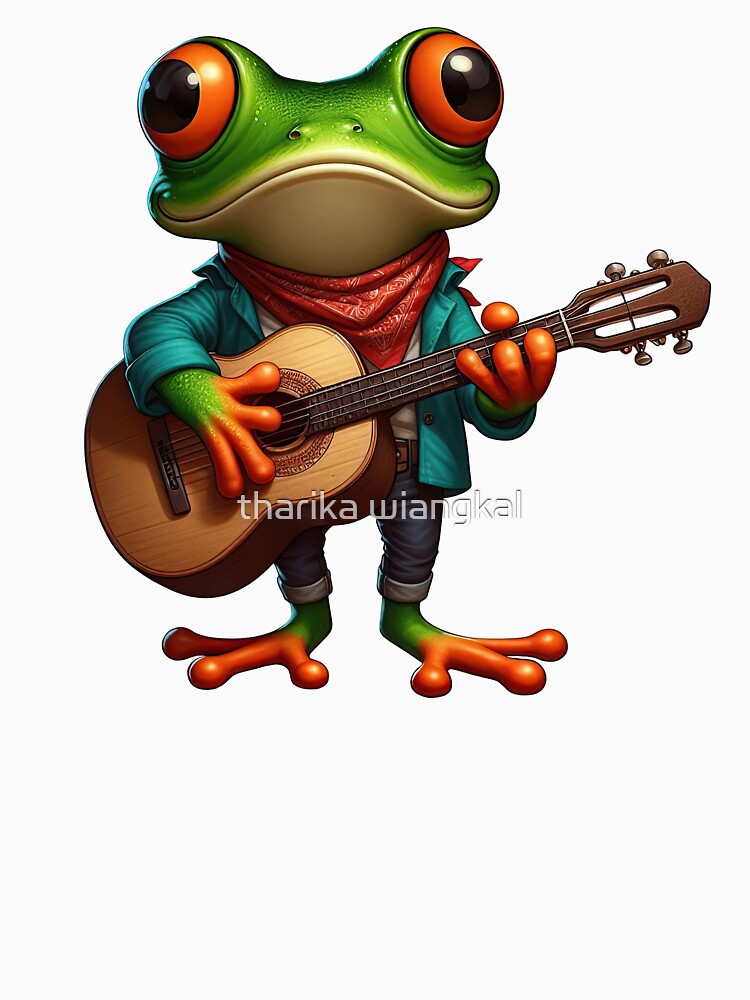 Frog with Guitar – A Fun and Creative Art Piece for Any Space by tharika wiangkal