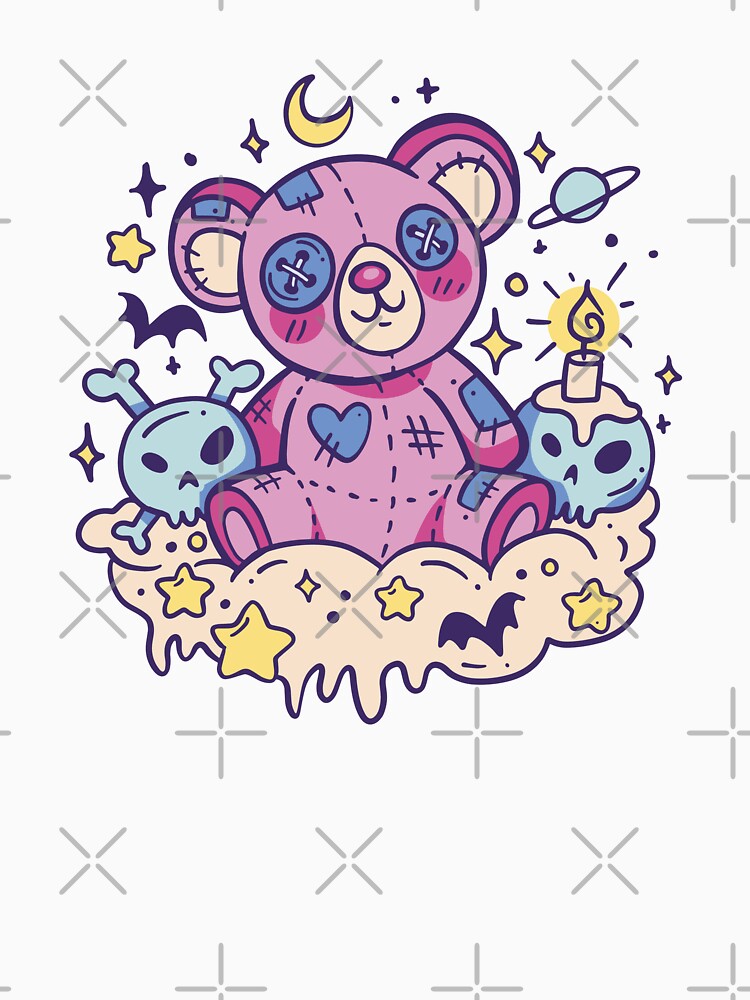Funny halloween Pastel Goth Teddy Bear Japanese Anime Kawaii by 1White-Rabbit
