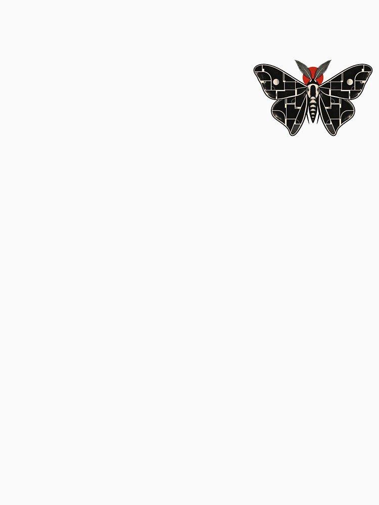 Geometric Moth Art with Red Sun Neo Traditional Tattoo by Odinsshop