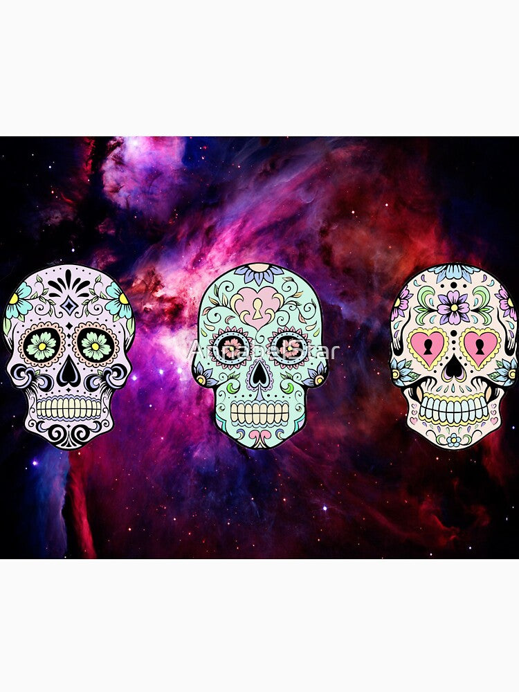 Pink Nebula Sugar Skulls by AnnabelStar
