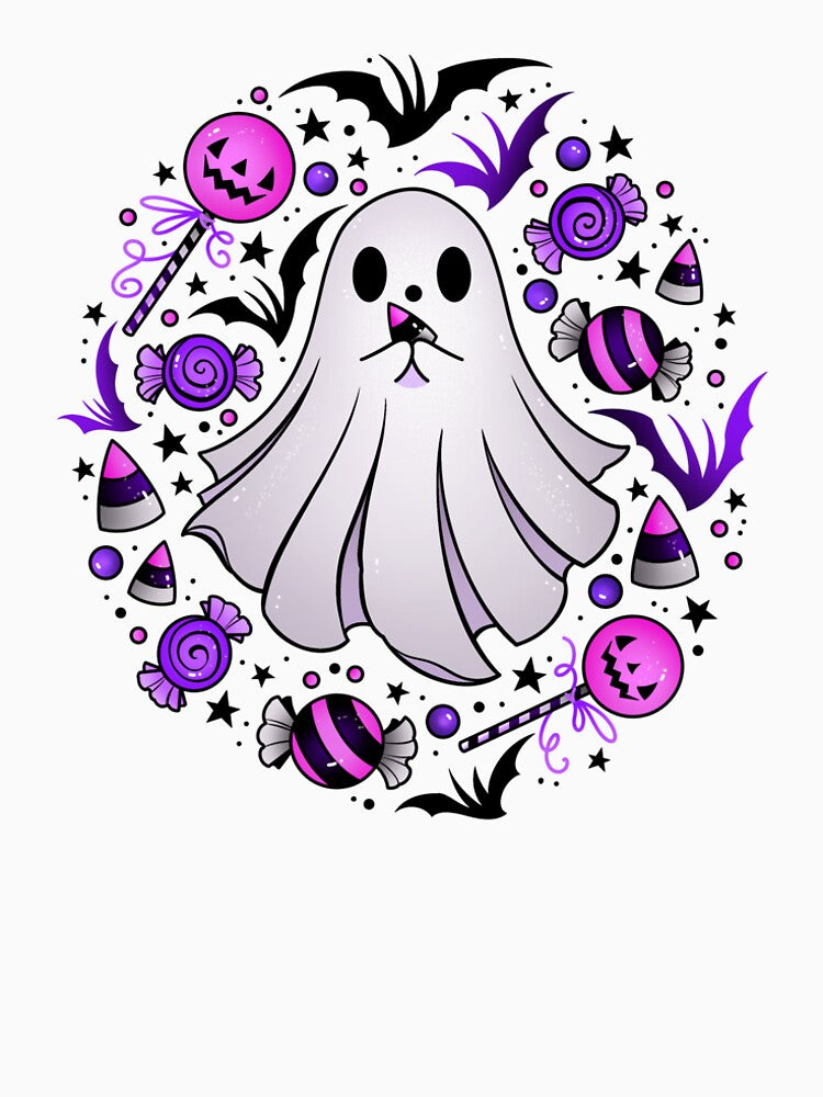 Trick or treat ghost and candy by Texdoodles