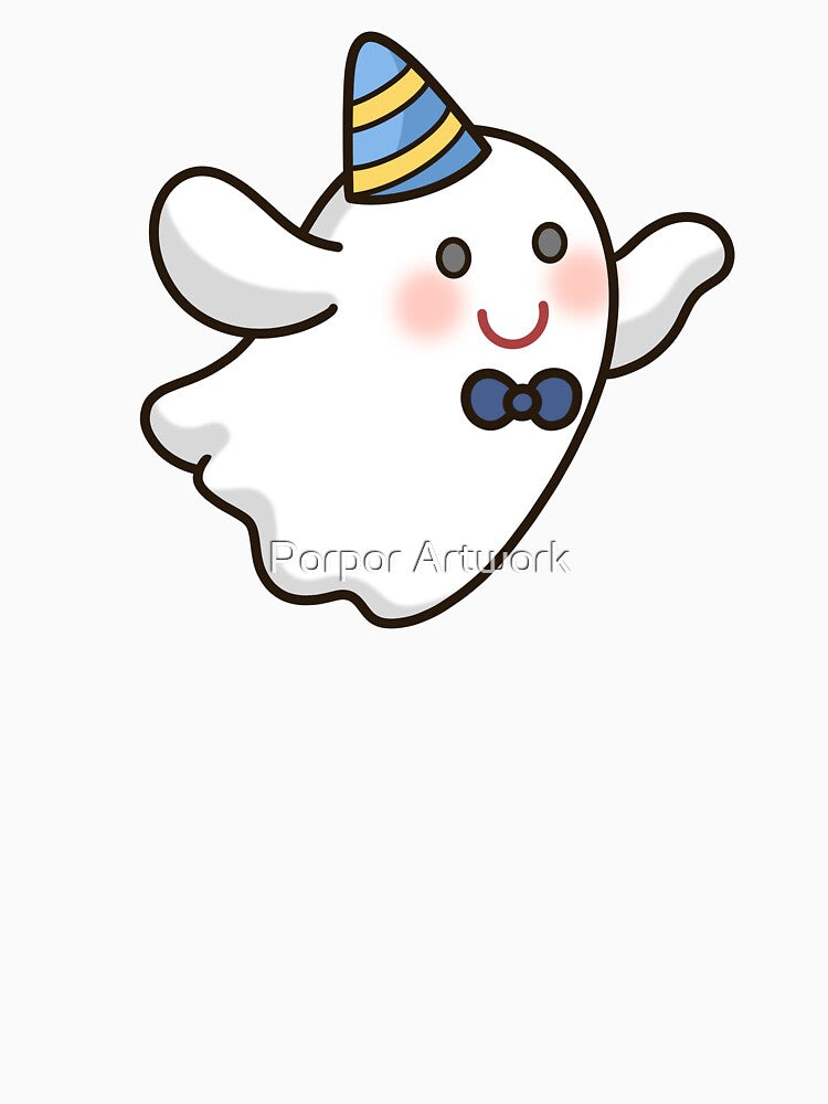 Cute Kawaii Ghost Party Illustration by Porpor Artwork