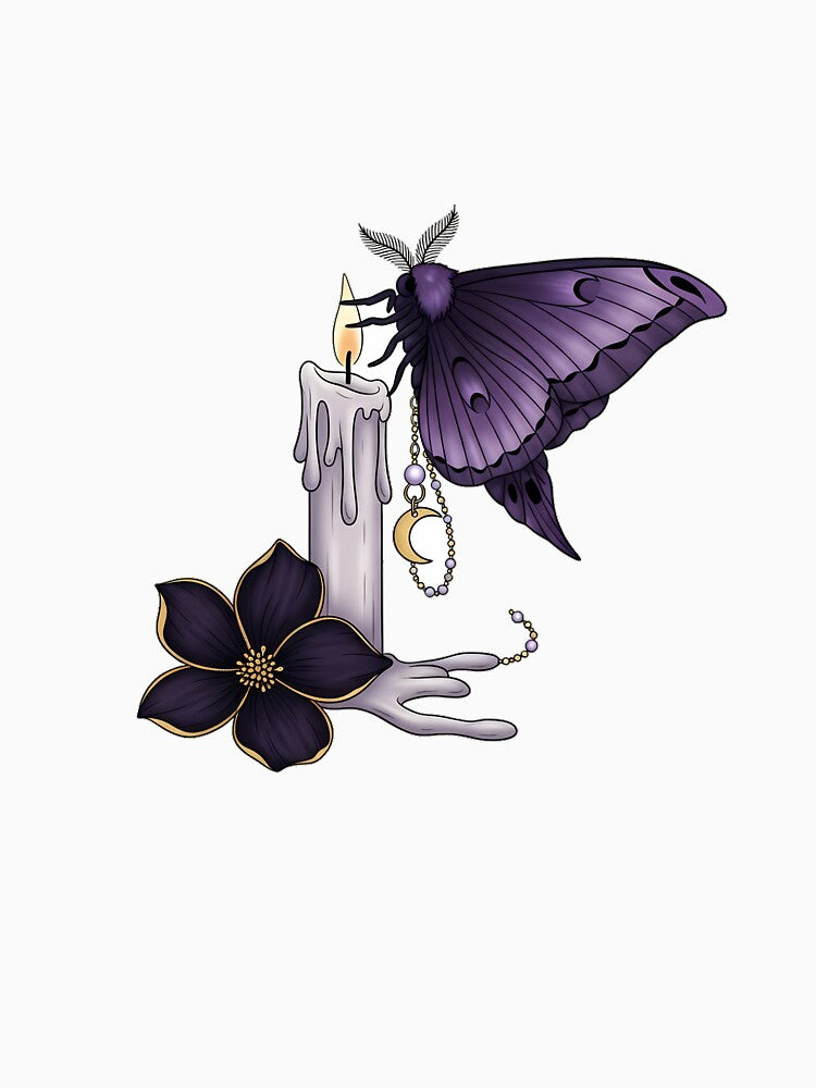 Violet Moth Candle Gift by IllumeInk