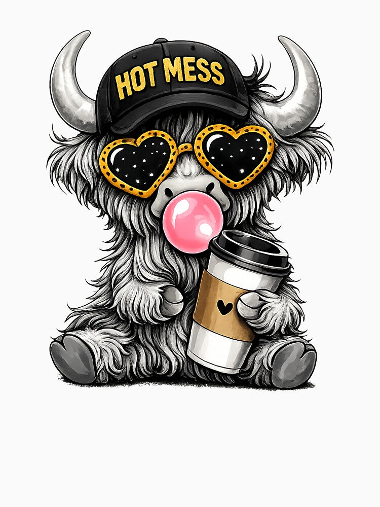 Hot Mess Highland Cow by Johnny-Store