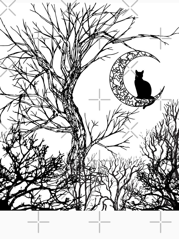 Moon Kitty Line Art by StingReyDesigns