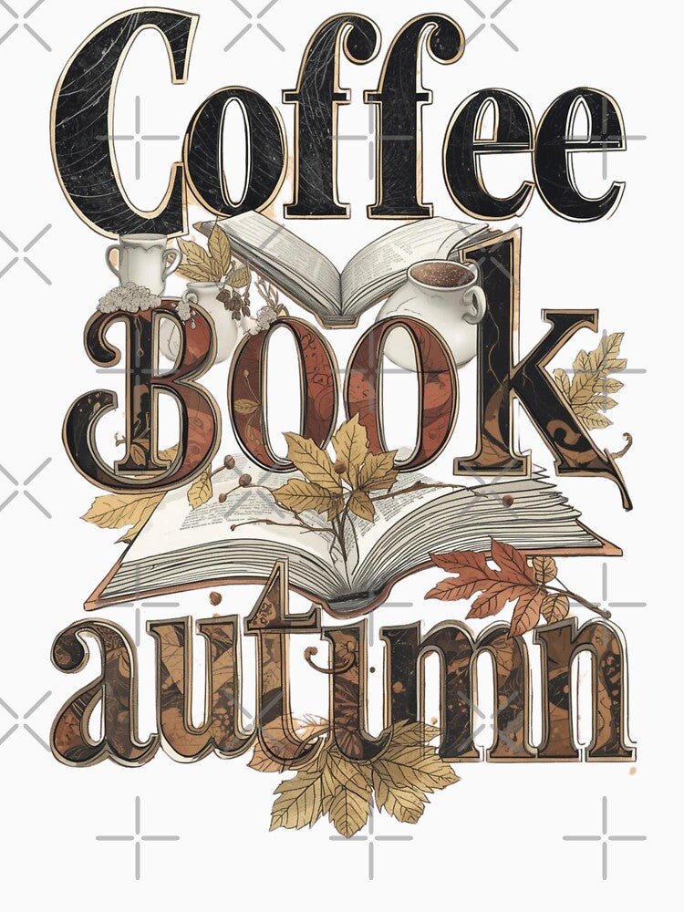 Minimal Coffee Book Autumn Design | Cozy Fall Reading Aesthetic by NiDoya