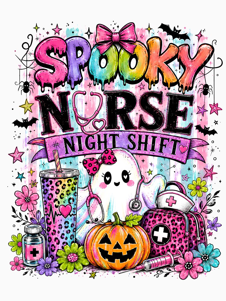 Spooky Nurse Night Shift Cute Halloween Essential T-Shirt by podlook