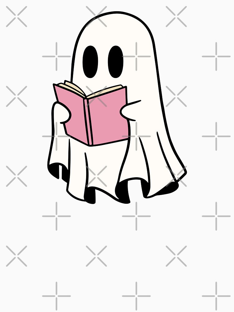 ghost reading a pink book by Neadoodles