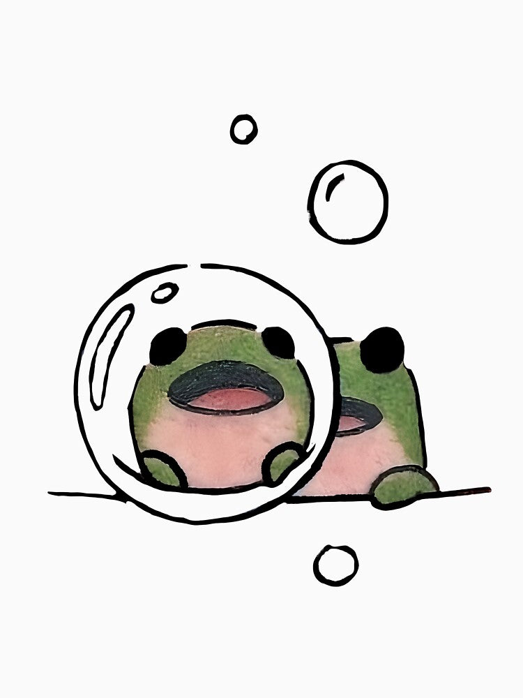 Cute Simple Frog in a Bubble Artwork by chookiebookie