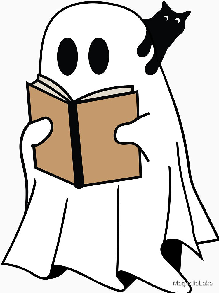 Reading Ghost with a Black Cat by MagnoliaLake