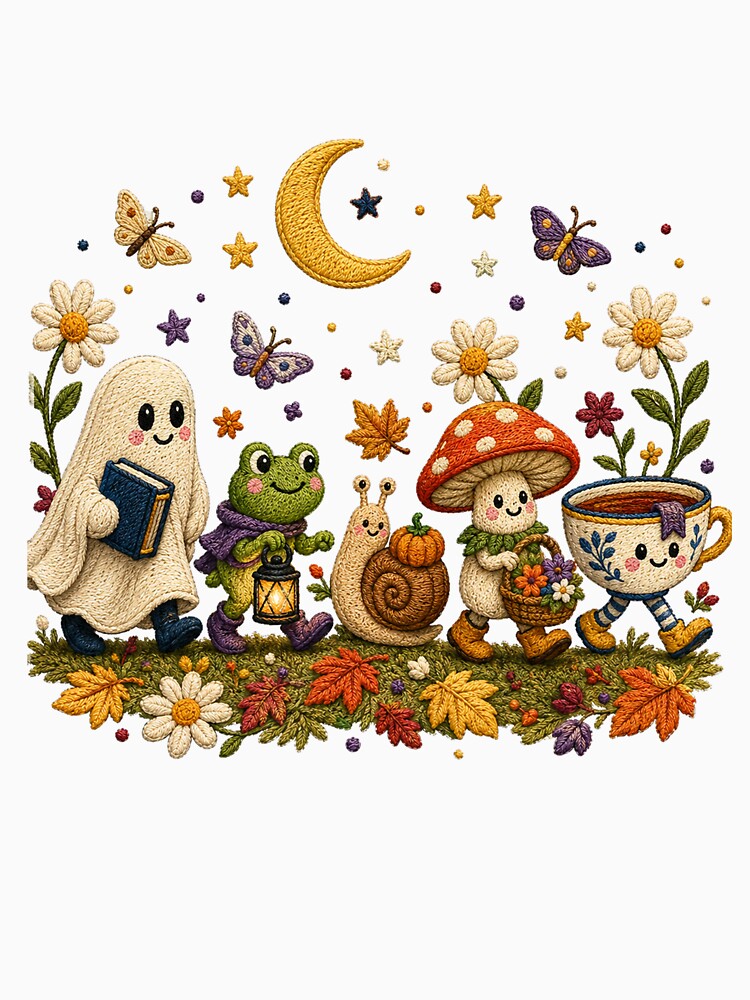 Moonlit Garden Parade Cozy Autumn Friends by networkseen