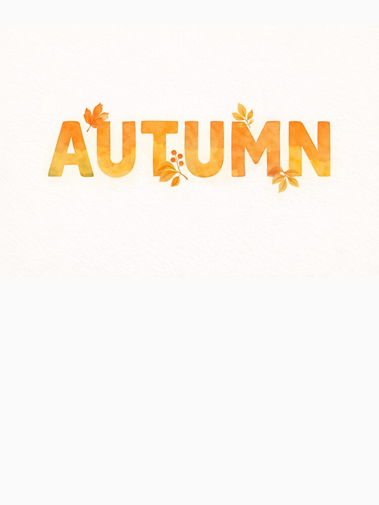Autumn Typography Design – Warm Orange Seasonal Lettering by DrizzyV