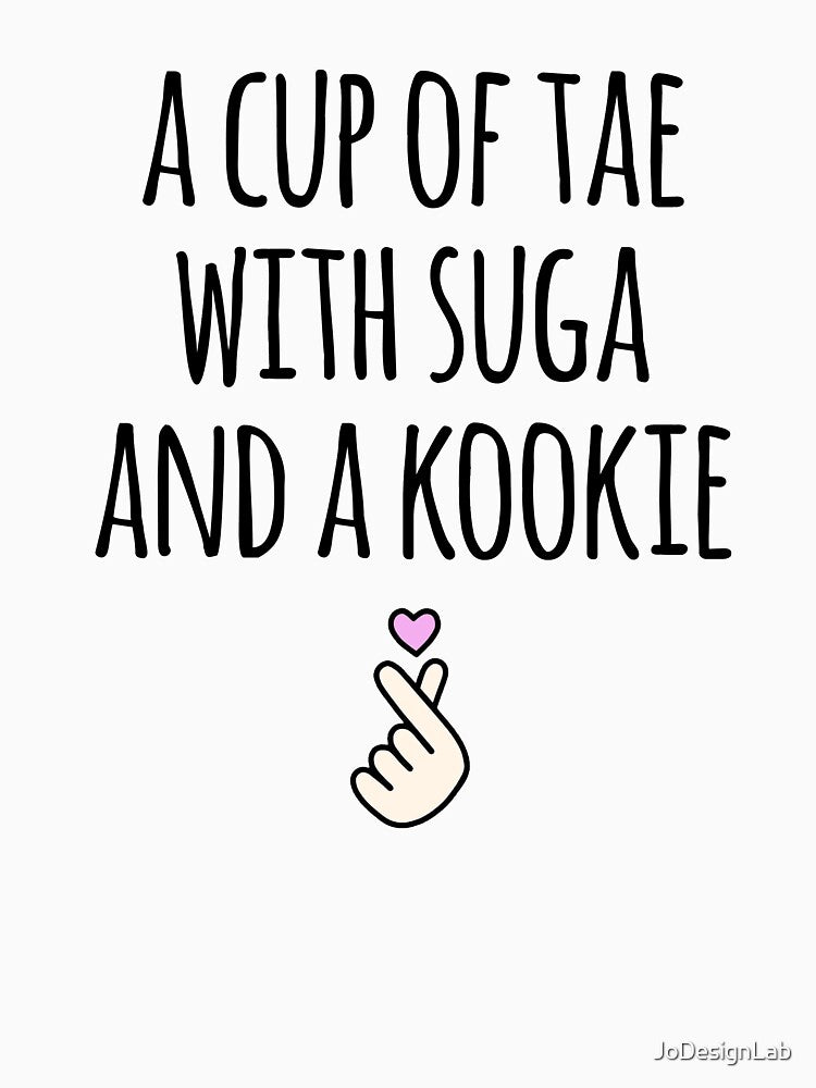 A Cup of Tae with Suga a Kookie Korean Hangul by JoDesignLab