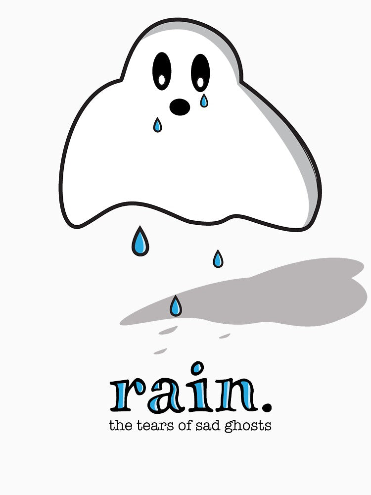 Rain. The Tears Of Sad Ghosts Adorable Illustration by MCGraphics