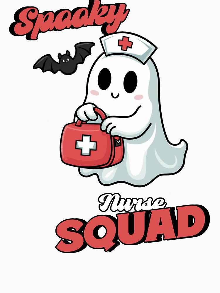 Spooky Nurse Squad Cute Funny Halloween Nursing by NoonMoonApparel
