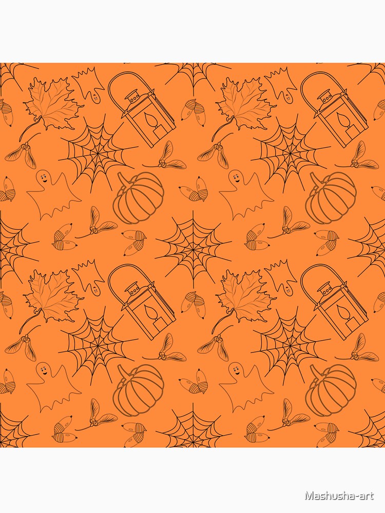 Halloween decorations doodle pattern by Mashusha-art