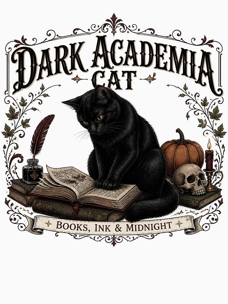 Dark Academia Cat — Black Cat Halloween by BernoNickel