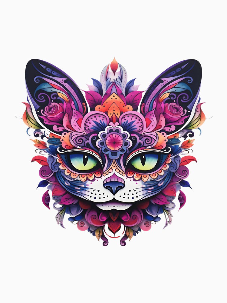Day of the Dead Cat Sugar Skull by chrstnslts
