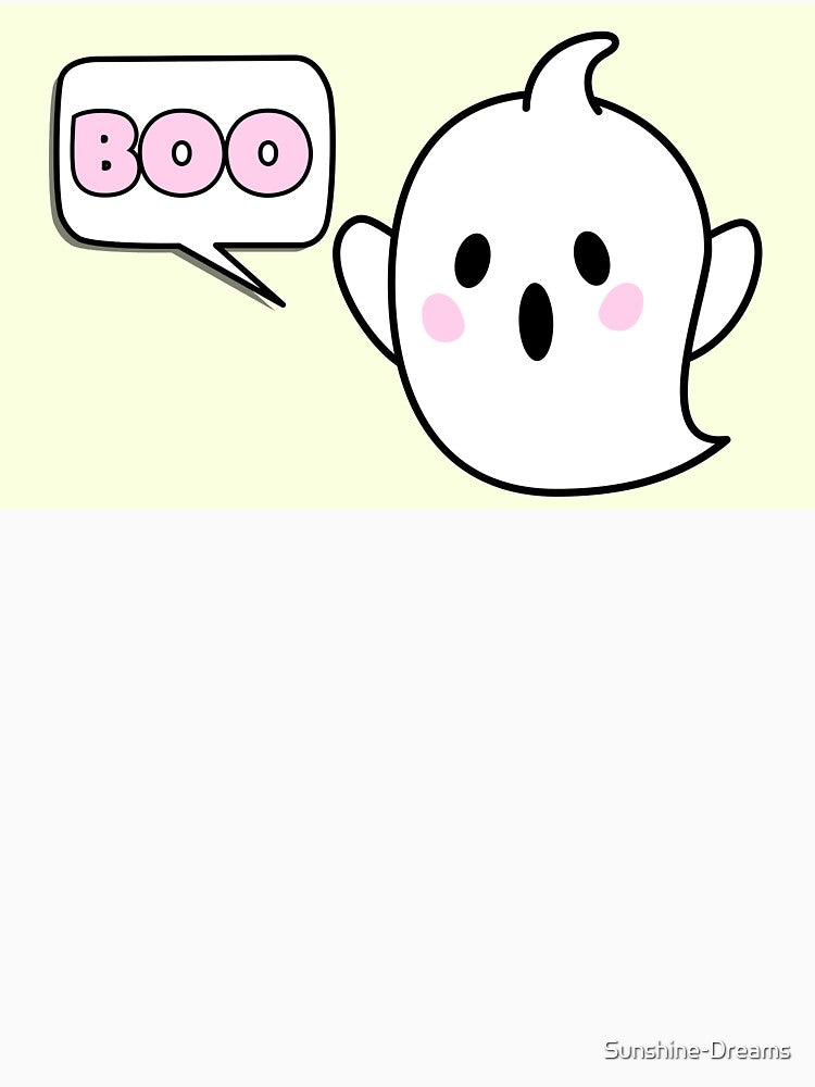 Cute Ghost Says Boo Halloween Yellow by Sunshine-Dreams