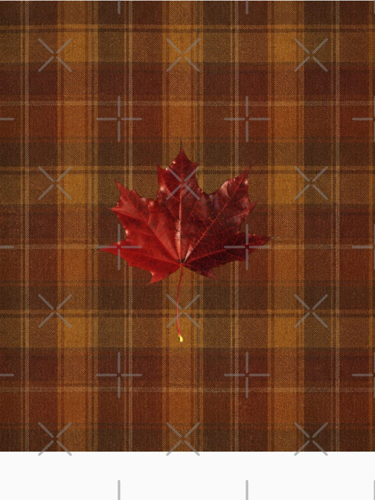 Fall Aesthetic Vintage Plaid Maple Leaf by Luxnox