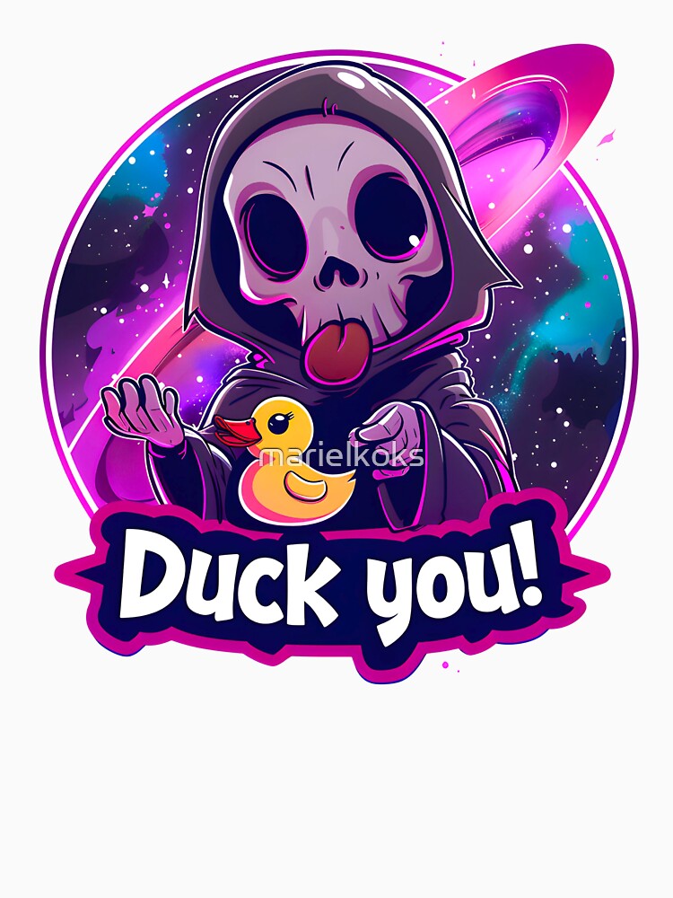 Sarcastic skeleton. Snarky skeleton. Funny skeleton. Duck you by marielkoks