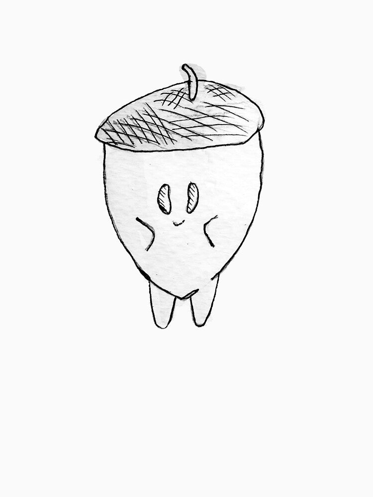Cute Acorn black and white by LilComfyFella