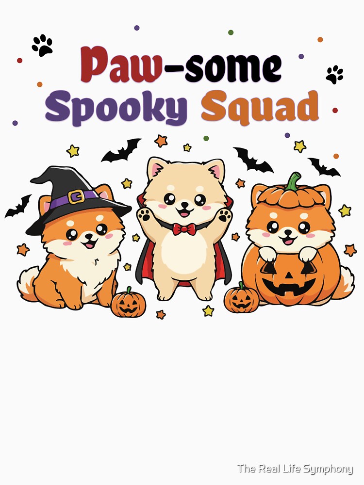 Pawsome Spooky Squad – Cute Pomeranian Halloween by The Real Life Symphony