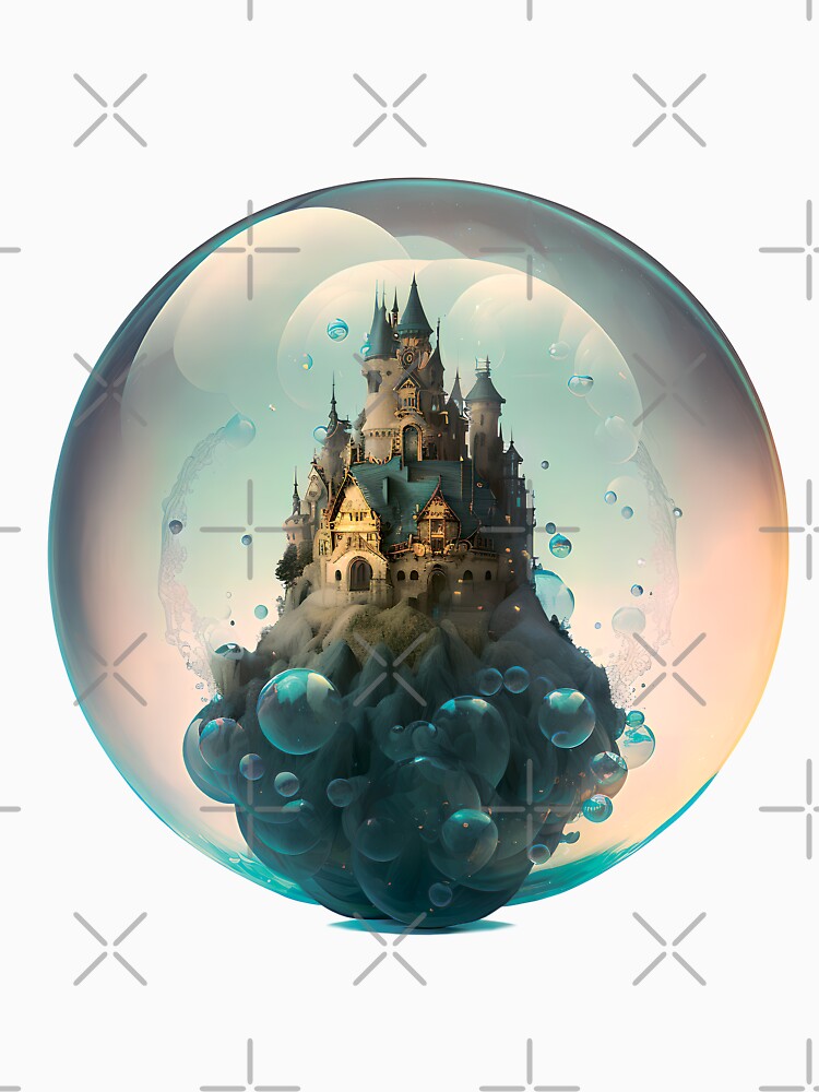 Intricate Castle in a Bubble: Greenish Liquid Magic by Broskan