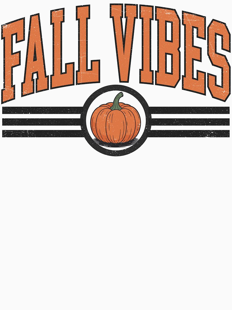 Fall Vibes Sweatshirt Retro Varsity Pumpkin Collegiate Autumn Graphic Tee by LessIsLoud