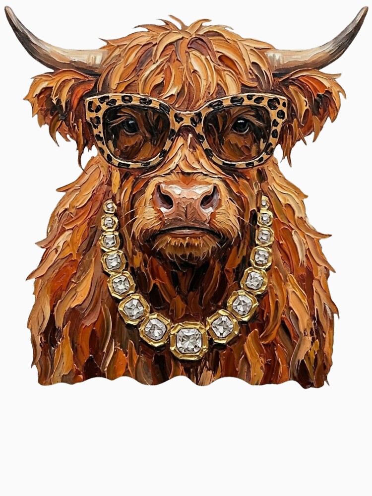 Cool Highland Cow Leopard Sunglasses Print by HubShirt