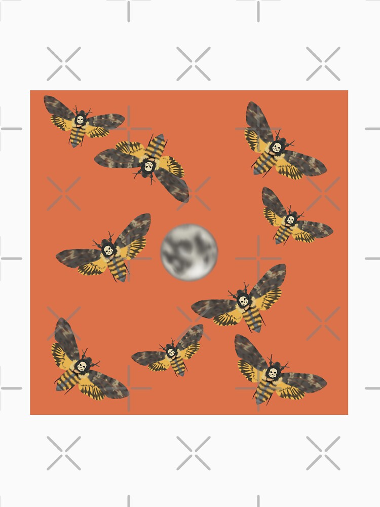 Death's Head Moth and Moons Orange by Ashley Gagnon