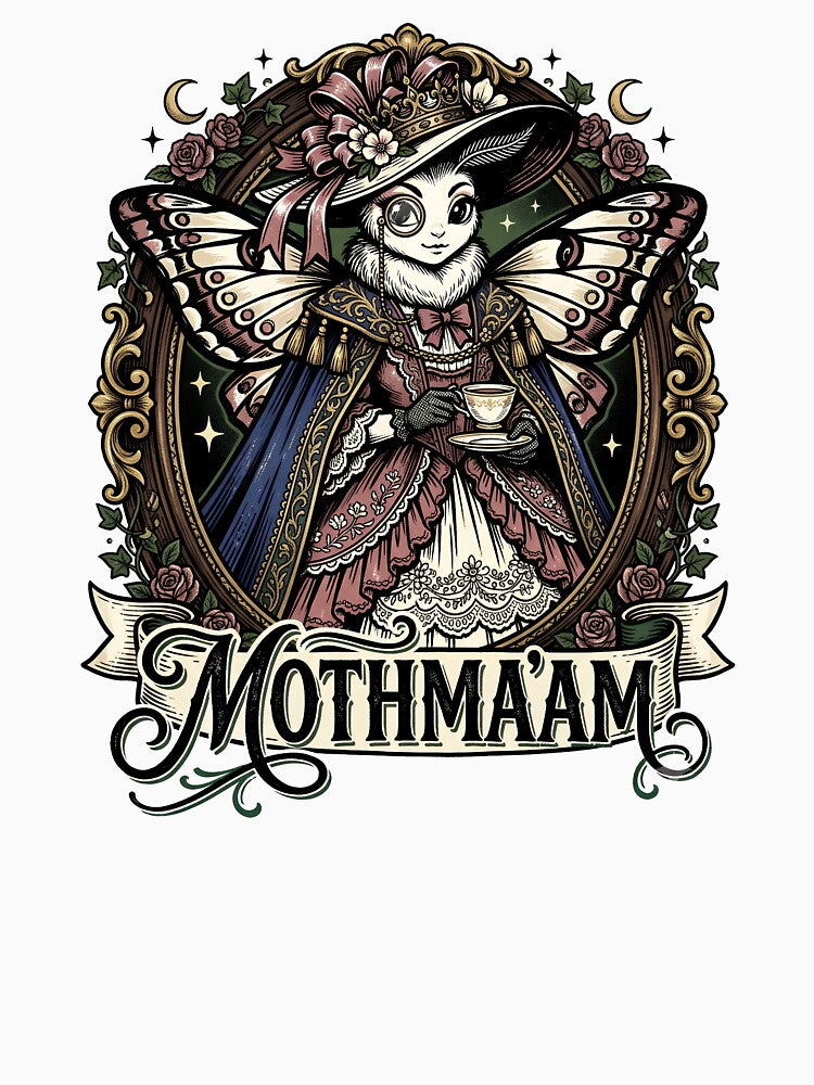 Mothma'am Funny Moth Lover Retro Insect Pun Nature Design by get55shirt