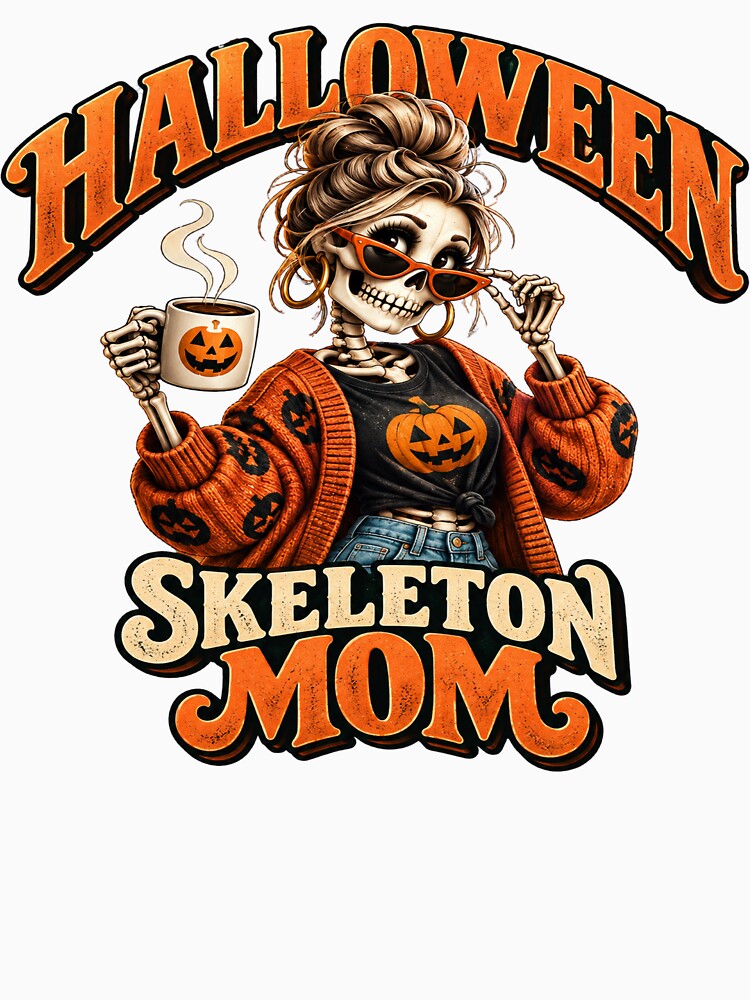 Retro Halloween Skeleton Mom Spooky Mama Vintage by OUICHA