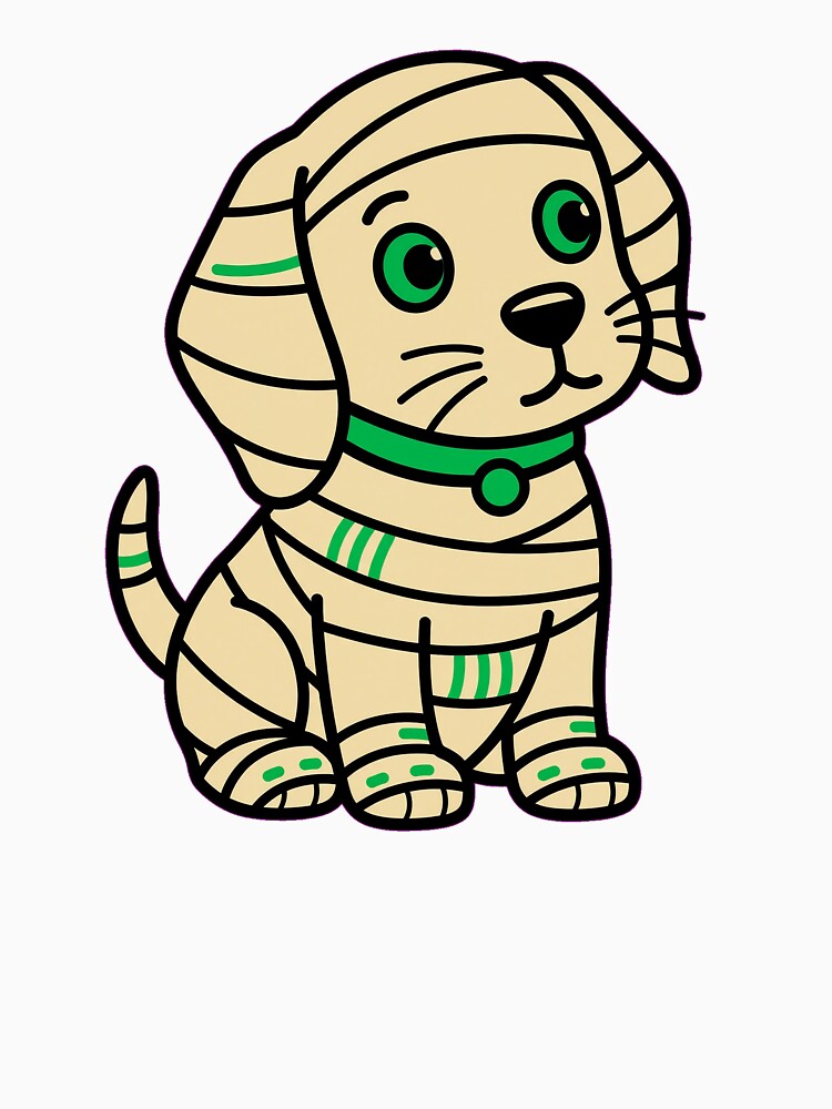 Cute Mummy Dog Halloween T-Shirt Funny Puppy Costume by KnrNazimTHREADS