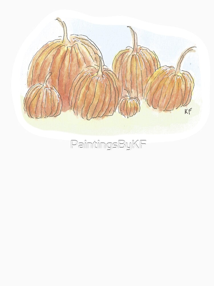 Pumpkin Patch Watercolor (01) by PaintingsByKF