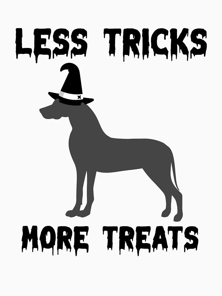 Less Tricks More Treats  – Great Dane Cute Halloween Dog by Hintotees