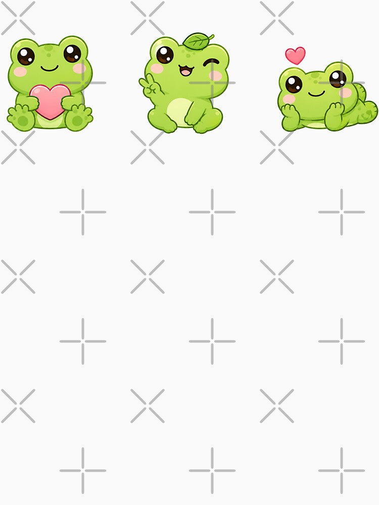 Kawaii Green Cute Frog, Kawaii Frog Collection by graphic-genie