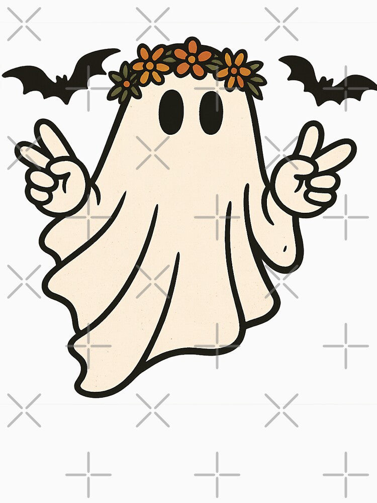 cute Hippie Ghost for Womens Halloween gift, Spooky Season by LuxeGraphix