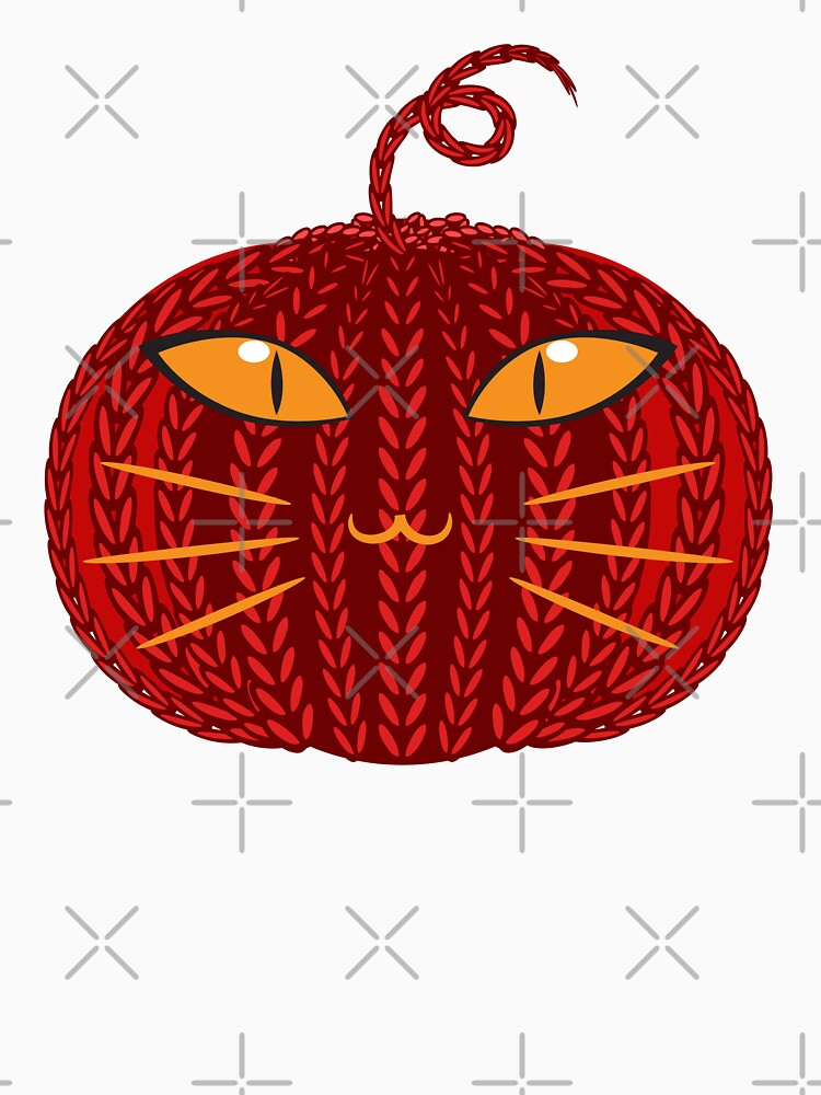 Halloween Cat Pumpkin - Crochet Cat Pumpkin Funny in Red Color by MisPuHoney