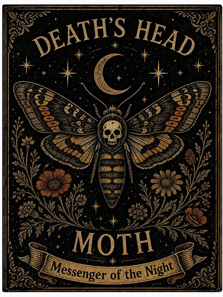 Death's Head Moth Vintage Gothic Esoteric by Modern Antique Atelier